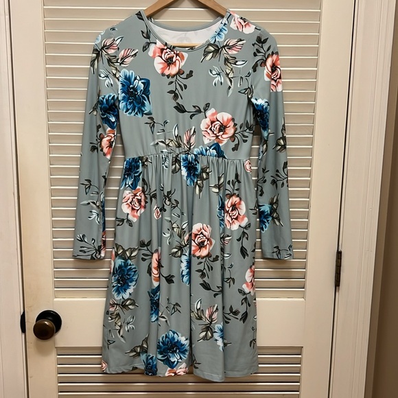 Girls Floral Dress, Long Sleeve, Size 2XL, NWOT - Picture 2 of 12